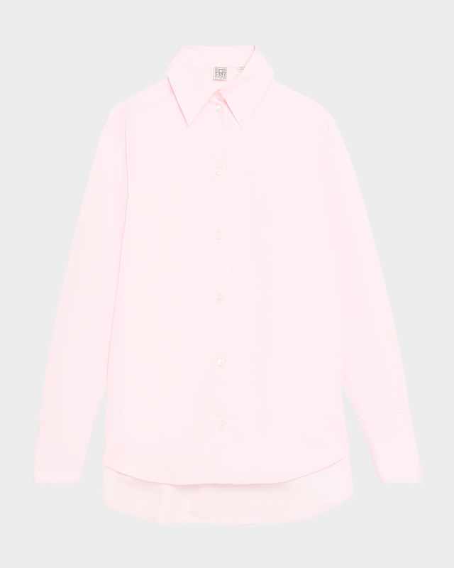 Kimono-Sleeve Poplin Button-Down Shirt
